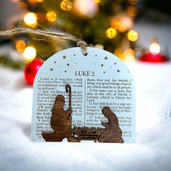 Luke 2 Bible Scripture Verses Nativity Christmas Ornament