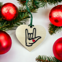 ASL I Love You Christmas Ornaments -Two styles