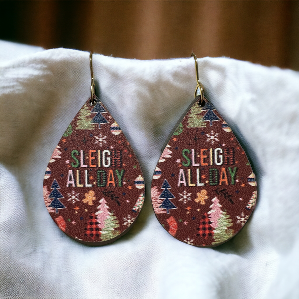 Sleigh All Day Christmas Earrings