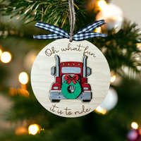 Trucker Christmas Ornament