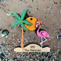 Flamingo Beach Personalized Ornament