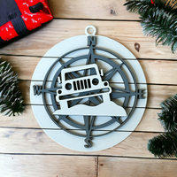 Jeep Christmas Ornament with Compass