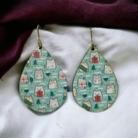 Kawaii Christmas Cat Earrings