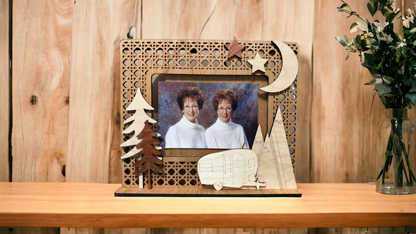 Outdoor Mountain Camper Picture Frame