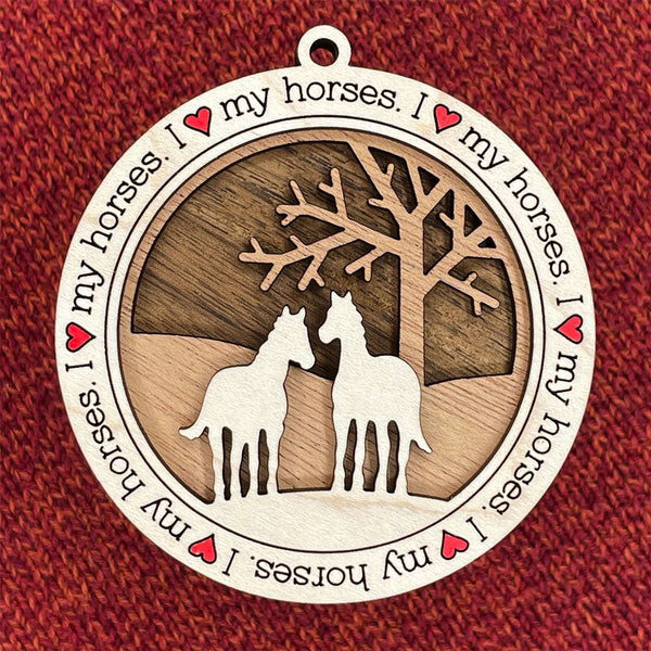 Horse Christmas Ornament - Two Horses