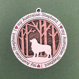 Dog Christmas Ornament, German Shepherd, Australian Shepherd, Burnese Mountain Dog, Goldendoodle