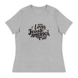 She Loves Jesus and America Too - Women's Relaxed T-Shirt