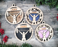 Weight Lifting Christmas Ornament