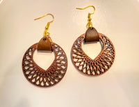 Mandala Earrings with leather #2